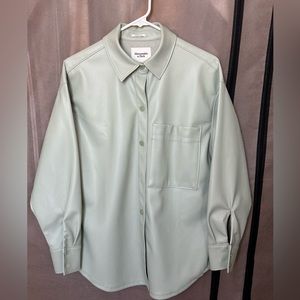Abercrombie & Fitch Green Faux Leather Jacket Small size